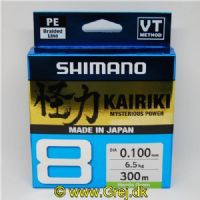 022255229807 - Shimano Kairiki SX8 0.10mm - Brudstyrke:6,5 kg - 300 meter - Mantis Green