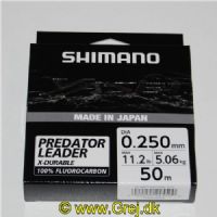 022255245500 - Shimano Yasei Fluorocarbon 50m - 100% Fluorocarbon af højeste kvalitet - 0.25mm/5,06kg