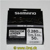 022255245517 - Shimano Yasei Fluorocarbon 50m - 100% Fluorocarbon af højeste kvalitet - 0.28mm/6,32kg