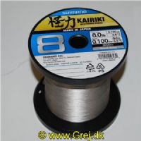 022255246132 - Shimano Kairiki SX8 0,10 mm - Brudstyrke: 6,5 kg. - Farve: Steel Grey - Vælg antal meter