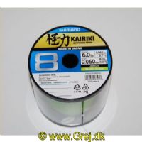 022255267458 - Shimano Kairiki SX8 0.06mm - Brudstyrke:5.3kg<BR>
Dette er en glat og støjfri line som er virkelig god til UL fiskeriet.<BR>
Vælg antal meter