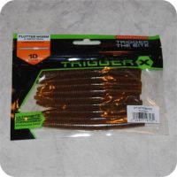 022677197531 - FLutter Worm - 10cm - Pumpkin (Gul med sorte nister)
