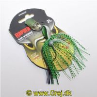 022677340579 - Rapala RAP-V Perch Bladed Jig, gummi chatter lure - Vægt:21g. - Længde: 4cm - Farve:Baby Bass