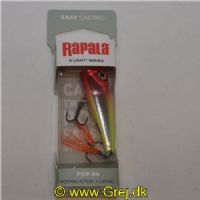 022677348681 - Rapala Pop 04 - 4,5cm/4,5g - CLN - Clown - Arbejdsdybde: Top Water