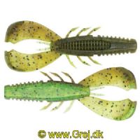 022677355627 - Rapala Crushcity - Cleanup Craw - Green Pumpkin Chartreuse Pepper UV - Soft Bait 8,8 cm - 2 stk