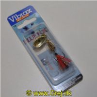 027752047763 - Gylden/sort med bølger og fox tail - Gylden søjle med fiskemotiv - Mid Depth - Str. 1 - BFX1 GSDX