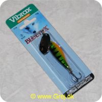 027752107146 - Minnow Super Vibrax - Grøn/sort spinneblad med fisk efter (Sort/grøn/gul/orange) "Verdens mest langk