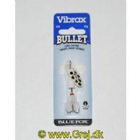 027752114281 - Vibrax Bullet Fly str. 2 - 8g - Hvid blad m/sorte pletter - Hvid klokke