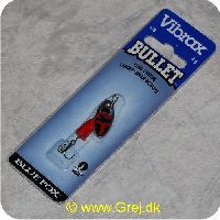 027752115905 - Vibrax Bullet str. 0 - 4g - Sølv med sort/røde aftegninger - rød klokke