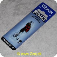 027752115950 - Vibrax Bullet str. 1 - 5g - Guld med sort/røde aftegninger - Sort klokke