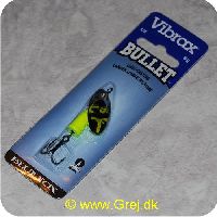 027752116032 - Vibrax Bullet str. 2 - 8g - Sølv med sort/gule aftegninger - Gul klokke