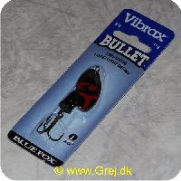 027752116070 - Vibrax Bullet str. 3 - 11g - Guld med sort/røde aftegninger - Sort klokke