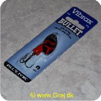 027752116087 - Vibrax Bullet str. 3 - 11g - Sølv med sort/røde aftegninger - rød klokke