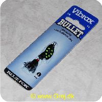 027752116148 - Vibrax Bullet Fly str. 0 - 4 gram - Sort blad m/grønne pletter - Sort  klokke