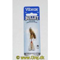 027752124389 - Vibrax Bullet Fly str. 2 - 8g - Gylden m/røde pletter - Gylden klokke