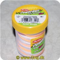 028632163191 - PowerBait med glimmer - ORANGE / WHITE - GLOW 42% stærkere
