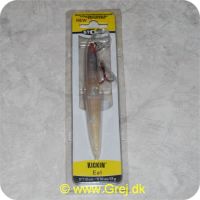 039984022739 - Kickin Eel - 12 cm lange - 13 gram - Segmented Kicking tail - Sølv/klar