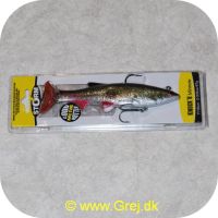 039984135774 - Knockr Minnow 18cm/67g - Green Roach - Sort/sølv/rød