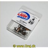 047708129442 - T-PACK - LAZER 2X TREBLE REG SHANK CURVED POINT - Model:L374TH-4 - Enheder per pakke: 20