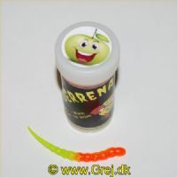 12630001GO - Serrena Baits - Model: Buffy - Worm - 10 stk. - Duft: Æble - Farve: Orange/Chartreuse