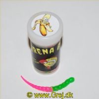 12630002PG - Serrena Baits - Model: Buffy - Worm - 10 stk. - Duft: Banan - Farve: Grøn/Pink