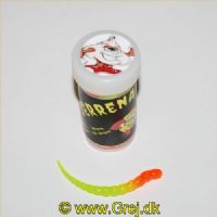 12630004GO - Serrena Baits - Model: Buffy - Worm - 10 stk. - Duft: Hvidløg - Farve: Orange/Chartreuse