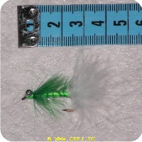 1321 - Streamer str. 6 Bead Eye Bugger White/green