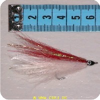 1359 - Frits Saltwater streamer Str. 6 Red/white Mink