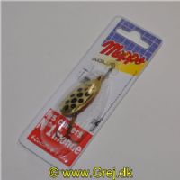 3700731829174 - Mepps Aglia - str.4 - Gylden blad med sorte prikker og med kugler på kroppen - 9 gram