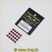 3DEYE6R - 3-D Epoxy Eyes - 6 mm - Rød - 20 øjn