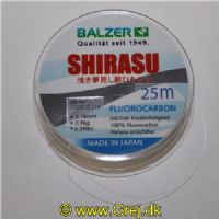 4005652146003 - Shirasu fluorocarbon forfangsline - Rullekapacitet:25M. - Brudstyrke:2.9kg. - 001 2092 018