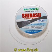 4005652154992 - Shirasu fluorocarbon forfangsline - Rullekapacitet:25M. - Brudstyrke:14.2kg. - 001 2092 050