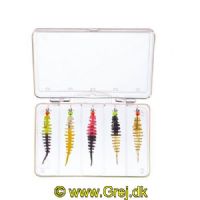 4005652829081 - Trout Collector, sortiment af formonterede gummidyr - 50mm. - Vægt:1.0g. - Farve:Mix 1 - Smag/duft:Hvidløg - 001 6077 