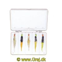 4005652829098 - Trout Collector, sortiment af formonterede gummidyr - 50mm. - Vægt:1.0g. - Farve:Mix 2 - Smag/duft:Hvidl&oslash;g - 001 6077 
