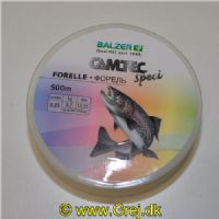 4005652857480 - Camtec Speci monofil line - Rullekapacitet:500M. - Brudstyrke:5.7kg. - Farve:Transparent - Variant:Trout - 001 2172 025