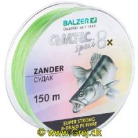 4005652859583 - Camtec Speci 8x fletline - Rullekapacitet:150M. - Brudstyrke:9.5kg. - Farve:Chartreuse - Variant:Zander - 001 2076 014