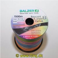 4005652860411M - Iron Line 8 fletline - 0,50mm - Brudstyrke:51,3kg. - Farve:Multicolor - Vælg antal meter