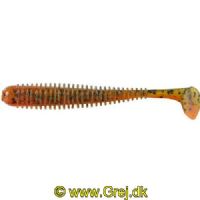 4005652861463 - Shirasu Street Worm Paddler - 50mm. - Vægt:1.5g. - Farve:Green Pumpkin/Amber Red - Baittype:Synkende - Smag/duft:Blæksp