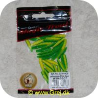 4029569336463 - Zebco Magic Trout B-Maggot  (maddiker) - 25mm - 35 stk - Gul/grøn - Med hvidløg