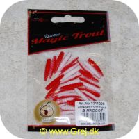 4029569336500 - Zebco Magic Trout B-Maggot  (maddiker) - 25mm - 35 stk - Hvid/rød - Med hvidløg