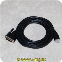 4040849505829 - HDMI til DVI-D Kabel - 5m - Sort