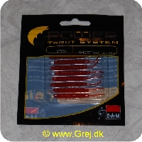 4044641093324 - Power Trout system Short Tail  Worm - 8 stk - Ruby Rød