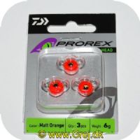 4059845007862 - Daiwa Prorex Flex Jig Head Tungsten - Med øjer - Matt Orange - 3 stk. - 6 gram