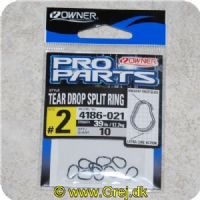 4953873016875 - Owner Pro Parts - Tear Drop springringe - Str. 2 - 10 stk. - Testet til 17.7 kg