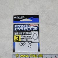 4953873016882 - Owner Pro Parts - Tear Drop springringe - Str. 3 - 10 stk. - Testet til 20.4 kg