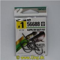 4953873484070 - Owner 56688 Kappa SW Salty Fly - Enkeltkroge - 6 stk - Meget skarpe - Str. 1