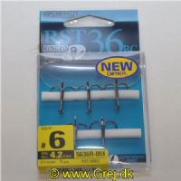 4953873498862 - S-Owner trekroge - Model RST-36BC - Str. 6 - 5 stk. - Meget skarpe og med ring i krogøjet