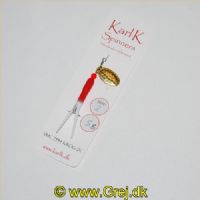 496914205 - Karl K Spinners - Put and Take - 5g - Str. 2 - Rød/Hvid gummi og guld blad