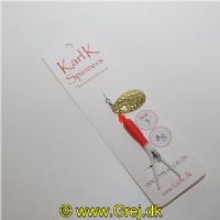 496914308 - Karl K Spinners - Put and Take - 8g - Str. 3 - Rød/Hvid gummi og guld blad