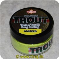 5031745210015 - Dynamite Flydende Trout Bait - Aniseed (Lakridsduft) - Gul - Formes let om krogen - Store glas (60 gram) - Iøjnefaldende farver - Skaber unikt duftspor